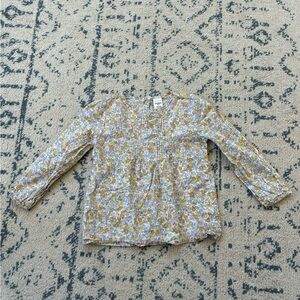 OshKosh B'gosh Floral Yellow and White Blouse with Puffed Sleeves
